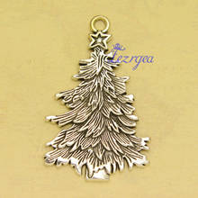 2pcs/lot--68x41mm Antique Silver Plated Christmas Tree Pendants Winter Charms DIY Supplies Jewelry Making Finding Accessories 2024 - buy cheap