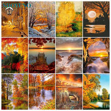 SDOYUNO Paint By Numbers Scenery DIY 40x50cm Oil Painting By Numbers On Canvas Autumn Landscape Frameless Digital Hand Painting 2024 - buy cheap