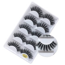 5pairs/set False Eyelashes Handmade 3D Mink Hair Fake Lashes Extension Lashes Makeup Beauty Tools 2024 - buy cheap