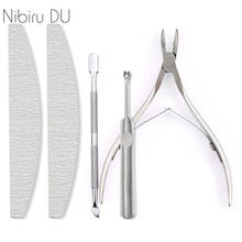 Nail Art Exfoliating Tools Set Nail File Cuticle Nipper Tool Spoon Pusher Remover Cutter Clipper Trimmer Scissors Manicure Tool 2024 - buy cheap