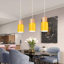 Luminária pendente de madeira, estilo nórdico, e27, led, moderna, simples, de alumínio, abajur para sala de estar, cozinha, dispositivo de iluminação para casa 2024 - compre barato