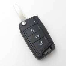 Откидной Чехол для ключа для VW Golf 7 GTI MK7 Skoda Octavia A7, дистанционное управление сиденьем, авто Замена для VW 3 кнопки без логотипа 2024 - купить недорого