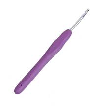 2PCs 4mm TPR Aluminum Crochet Hooks Hand Sewing Needles Grip Purple Soft Rubber Handle Yarn Knitting 13.7cm x1.3cm(5 3/8" x 4/8) 2024 - buy cheap