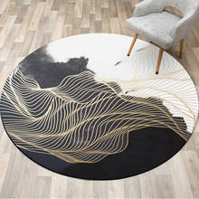 Tapete redondo antiderrapante, carpete estilo chinês de tinta abstrata para decoração de piso, sala de estar e quarto 2024 - compre barato