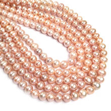 Cuentas naturales de perlas de agua dulce, cuentas sueltas de forma redonda para fabricación de joyas, accesorios de pulsera y collar DIY 2024 - compra barato