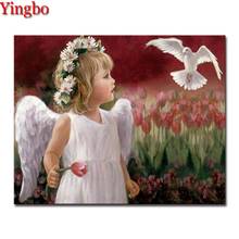 Full Square Round Drill 5D DIY Diamond Painting Angel girl dove flower 3D Rhinestone Embroidery Cross Stitch Mosaic Decor 2024 - buy cheap