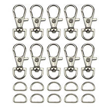 (30pcs Clasps +30pcs D Ring ) Metal Key Chain Holder Swivel Trigger Lobster Clasp  Key Chain Rings DIY Craft  Backpack Bag Parts 2024 - buy cheap