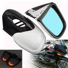 Espelhos retrovisores da motocicleta led turn signal espelhos retrovisores se encaixa para bmw k1200 k1200lt k1200m 1999-2008 2004 2005 2006 2007 2024 - compre barato