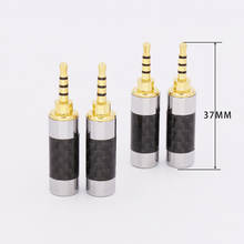Nova 4 pólo de fibra de carbono banhado a Ouro Estéreo de 2.5mm para Fone De Ouvido Plugue de 2.5mm estéreo Macho Reparação De fone de ouvido Jack Plug