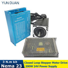 Nema 23  Closed Loop Stepper Motor Drive Kit 3Nm 57 2PH DC Motor 200W Power Supply Kits Hybird Encoder Easy Servo 2024 - buy cheap
