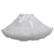 Women Puffy Tulle Petticoat Bowknot Fluffy Tutu Skirt Lolita Cosplay Underskirt 2024 - buy cheap