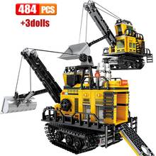 Technical Engineering Mining Machinery Forklift Building Blocks City Excavator Truck Car Bricks Kids Construct Educational Toys 2024 - buy cheap