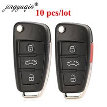 Jingyuqin 10 unids/lote 3 botón plegable, abatible carcasa de llave a distancia de coche caso Fob para Audi A2 A3 A4 A6 A6L A8 TT de reemplazo 2024 - compra barato