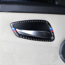 Fibra de carbono interior do carro maçaneta da porta capa guarnição tigela adesivos decoração para bmw série 3 e90 f30 2005-2019 acessórios 2024 - compre barato