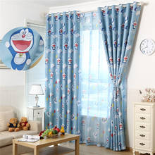 Jinya-cortinas opacas con estampado de gato para niños, decoración para el hogar, ventana, puerta y cocina, paneles con ojal 2024 - compra barato