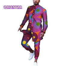 2 Pcs African Clothes for Men Print Long Sleeve Tops Shirt and Pants African Clothing Bazin Riche Outfits Suits Men Sets WYN612 2024 - buy cheap