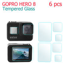 Protector de pantalla para GoPro Hero 8, cristal templado negro, Protector de pantalla + lente + película de visualización pequeña, accesorios para Go pro Hero 8 2024 - compra barato