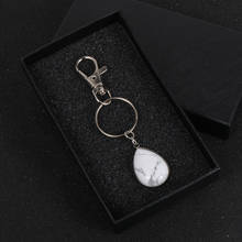 Fashion BOHO Natural Stone Key Chain For Men Women Water Drop Turquoises Onyx Crystal  Key Ring Simple Trendy Party Gift 2024 - buy cheap