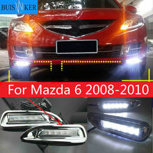 Car 2pcs LED DRL Daytime Running Light Daylight headlight fog lamp cover car-Styling  For Mazda 6 Mazda6 2008 2009 2010 2024 - buy cheap