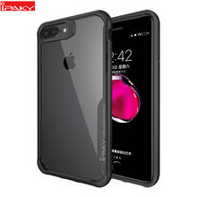 IPAKY-funda de silicona de Cristal acrílico para iPhone, carcasa híbrida a prueba de golpes, transparente, para iPhone 8, 8 Plus, 6, 6s, 7, 7 Plus 2024 - compra barato