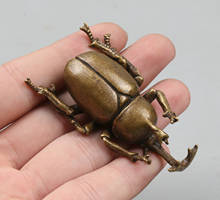 64MM/2.5" Collection Curio Rare Chinese Bronze Exquisite Lovable Animal Insect Beetle Dung Beetle Junebug Statue Statuary 67g 2024 - buy cheap