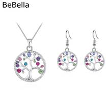 BeBella Multicolor tree plant pendant necklace and earrings jewelry set with Crystals from Czech for women girl gift 2024 - buy cheap
