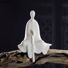 Decoração de personagem em porcelana branca, ornamentos de cerâmica, estátua do budismo, escultura, modelo de decoração, artesanato, estatueta 2024 - compre barato