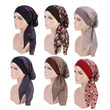 Bandana tieconômica para mulheres, lenço de cabeça com babado turbante 2024 - compre barato