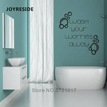 Joyreside bolhas decalque da parede do banheiro chuveiro adesivo de parede lavar suas preocupações afastado decalques de parede de vinil design casa decoração wm356 2024 - compre barato
