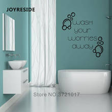 JOYRESIDE Bubbles Wall Decal Bathroom Shower Wall Sticker Washing Your Worries Away Wall Decals Vinyl Design House Decor WM356 2024 - buy cheap