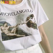 Michelangelo Estética Graphic Engraçado Tshirt Harajuku T Shirt Mulheres T-shirt 90s Streetwear Top Tees Feminino 2024 - compre barato
