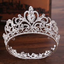 Женская свадебная круглая маленькая корона с искусственными кристаллами, свадебные аксессуары для волос, украшение для волос принцессы 2024 - купить недорого