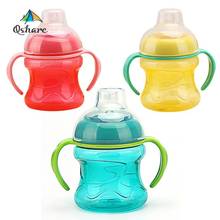 Qshare Baby Milk Powder Bottle Feeding Drinking Water Straw Handle Bottle mamadeira Sippy Training Cup Baby Feeding Cup 280ML 2024 - buy cheap