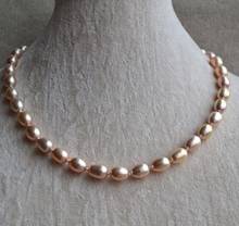 Collar de perlas de agua dulce de 8mm, joyería hecha a mano, bonito regalo para mujer 2024 - compra barato