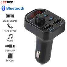 Carregador usb duplo 12v qc 3.0 multifunção carro, adaptador de carregador bluetooth, carregamento rápido 3.0, tocador multimídia 2024 - compre barato