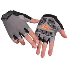 Силиконовые противоскользящие перчатки с защитой от пота для мужчин, женщин, мужчин, перчатки с открытыми пальцами, дышащие противоударные спортивные перчатки для езды на велосипеде 2024 - купить недорого
