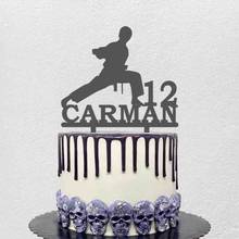 Personalized Karate Cake Topper Custom Name Age Male Martial Arts Karate Birthday Party Cake Decoration Ninja Cake Topper 2024 - buy cheap