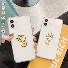 Cartoon Cute Animal Deer Phone Case for For iPhone 11 12 Mini Pro Max XS Max X XR 7 8 Plus Case Transparent Soft Tpu Back Cover 2024 - buy cheap