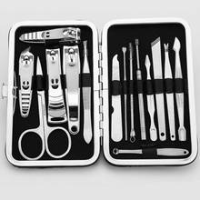 Kit profissional de manicure e pedicure, cortador de unhas em aço inoxidável, ferramentas úteis de manicure, conjunto de 15, durável unissex 2024 - compre barato