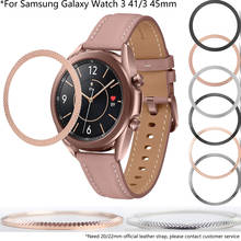 Novo anel de moldura estilo para samsung galaxy watch 3 41 fronteira para galaxy watch 3 45mm pulseira inteligente anel caso proteção capa 2024 - compre barato