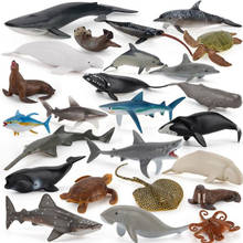 Decoração para crianças, modelo animal marinho de simulação, mini baleias, golfinhos, tubarão, tartaruga, mar, estática, micro paisagem 2024 - compre barato