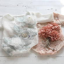 Baby Girl Twins Gifts for Shooting Clothing Newborn Photography Props Lace Flower Romper Foto Bebe Dress Photo Studio Accessorie 2024 - buy cheap