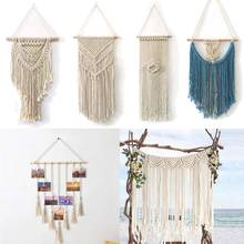 Macrame Wall Art Handmade Cotton Wall Hanging Tapestry with Lace Fabrics Bohemian Hanging Decoration for Birthday Party 2024 - buy cheap