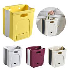 4 Colors Wall-hanging Trash Can With Small Drawer For Kitchen Cabinet Door Collapsible Trash Bin Garbage Can Home Kitchen Tools 2024 - buy cheap