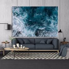 Póster de paisaje marino, olas del océano, azul, lienzo de alta calidad, pintura e impresión, arte de pared nórdico, imagen Modular para decoración Interior del hogar 2024 - compra barato