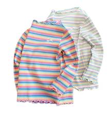 Детская одежда лето 2021 г. Полосатая футболка с короткими рукавами для девочек детские топы для мальчиков 4006 51 2024 - купить недорого