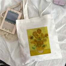 Bolso de mano Harajuku para mujer, bolsa de hombro de lona para mujer, bolso de compras con gráfico de pintura al óleo artística de Van Gogh 2024 - compra barato