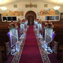 Centro de mesa giratorio de cristal acrílico para boda, pasillo nupcial, decoración evento boda/evento 2024 - compra barato