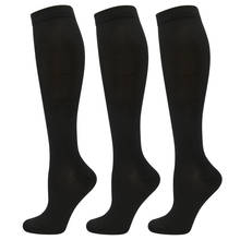 Мужские носки носки женские женские носки гольфы Мягкие однотонные высокие Компрессионные носки, нейлоновые чулки, Анти-усталость, гольфы, опора для ног для мужчин, женщин, мужчин, бега, тренировки 2024 - купить недорого