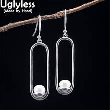Uglyless China Chic Square Grilles Hollow Pearls Earrings for Women Thai Silver Temples Ethnic Jewelry 925 Silver Brincos Bijoux 2024 - buy cheap